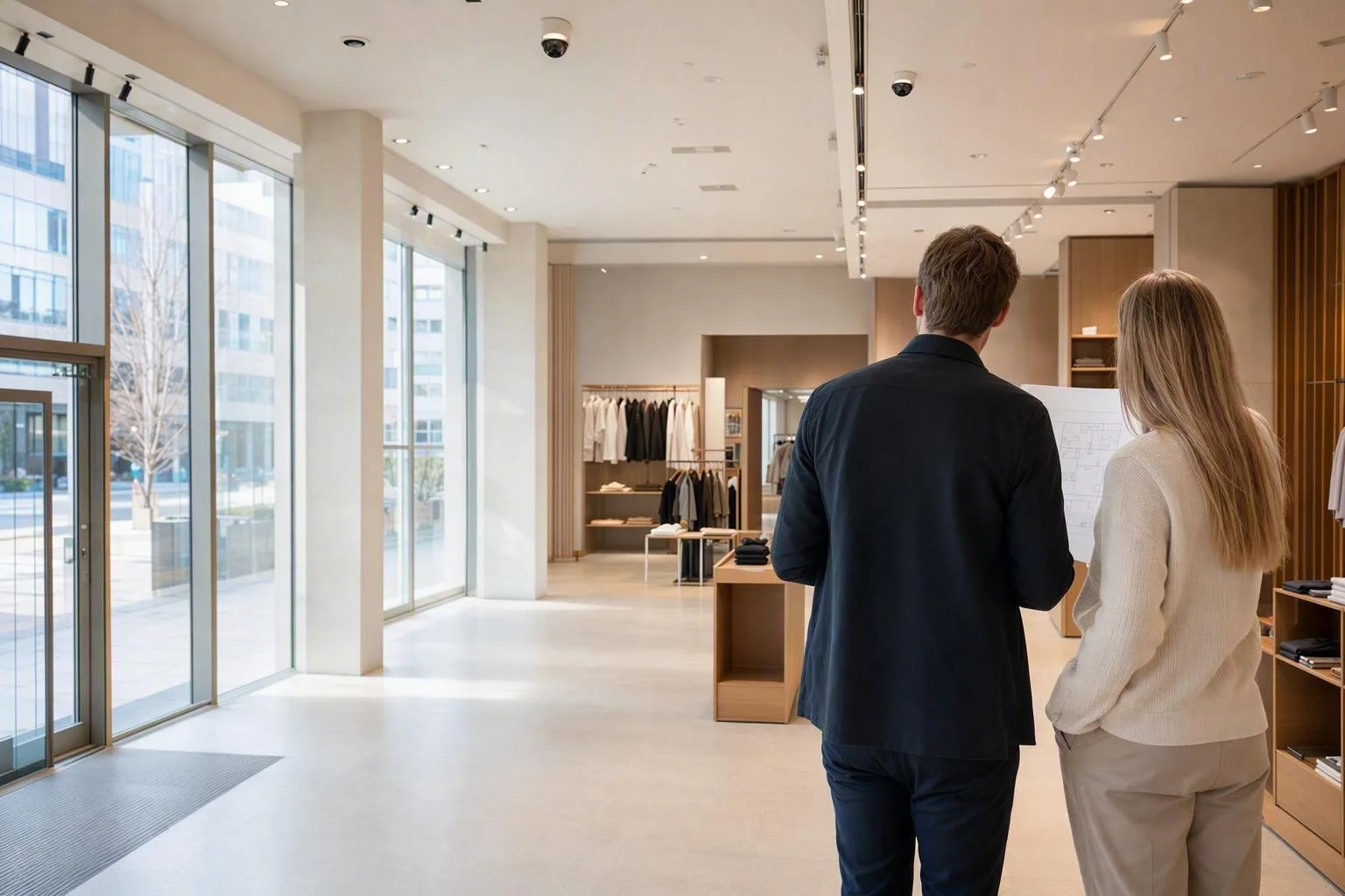 Illustration av en genomgång av säkerheten i en butik